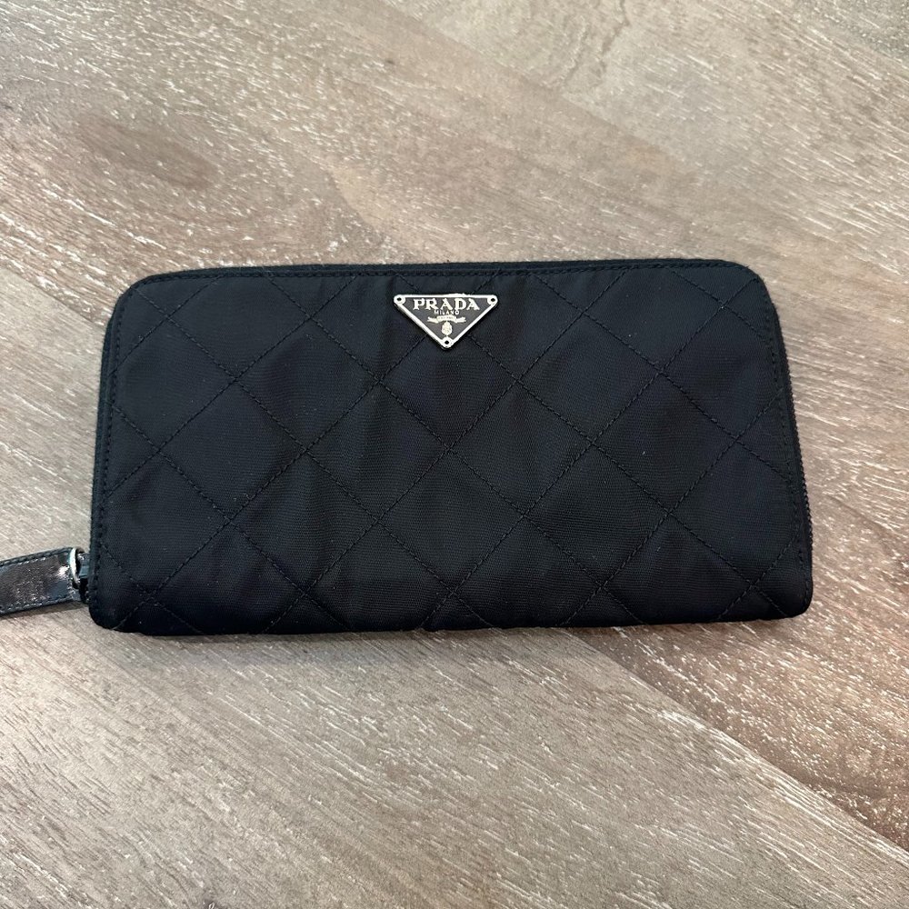 Prada Nylon Zip Around Wallet